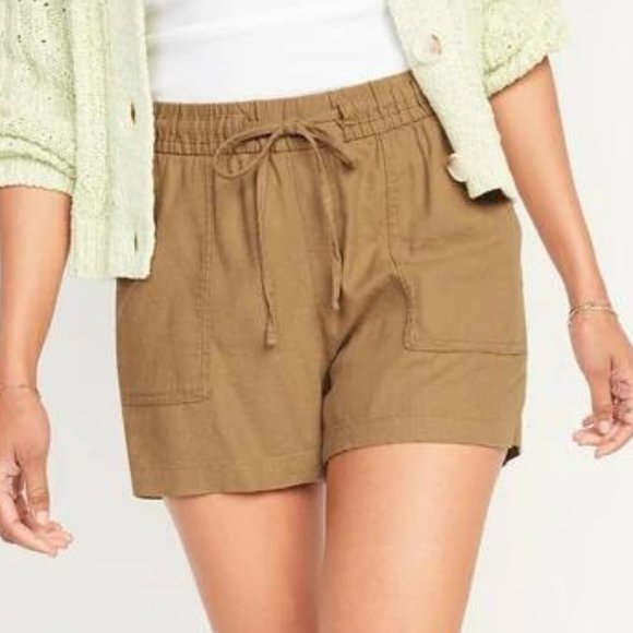 Old Navy Pants - High-Waisted Linen-Blend Utility Shorts For Women -- 4-Inch Inseam -